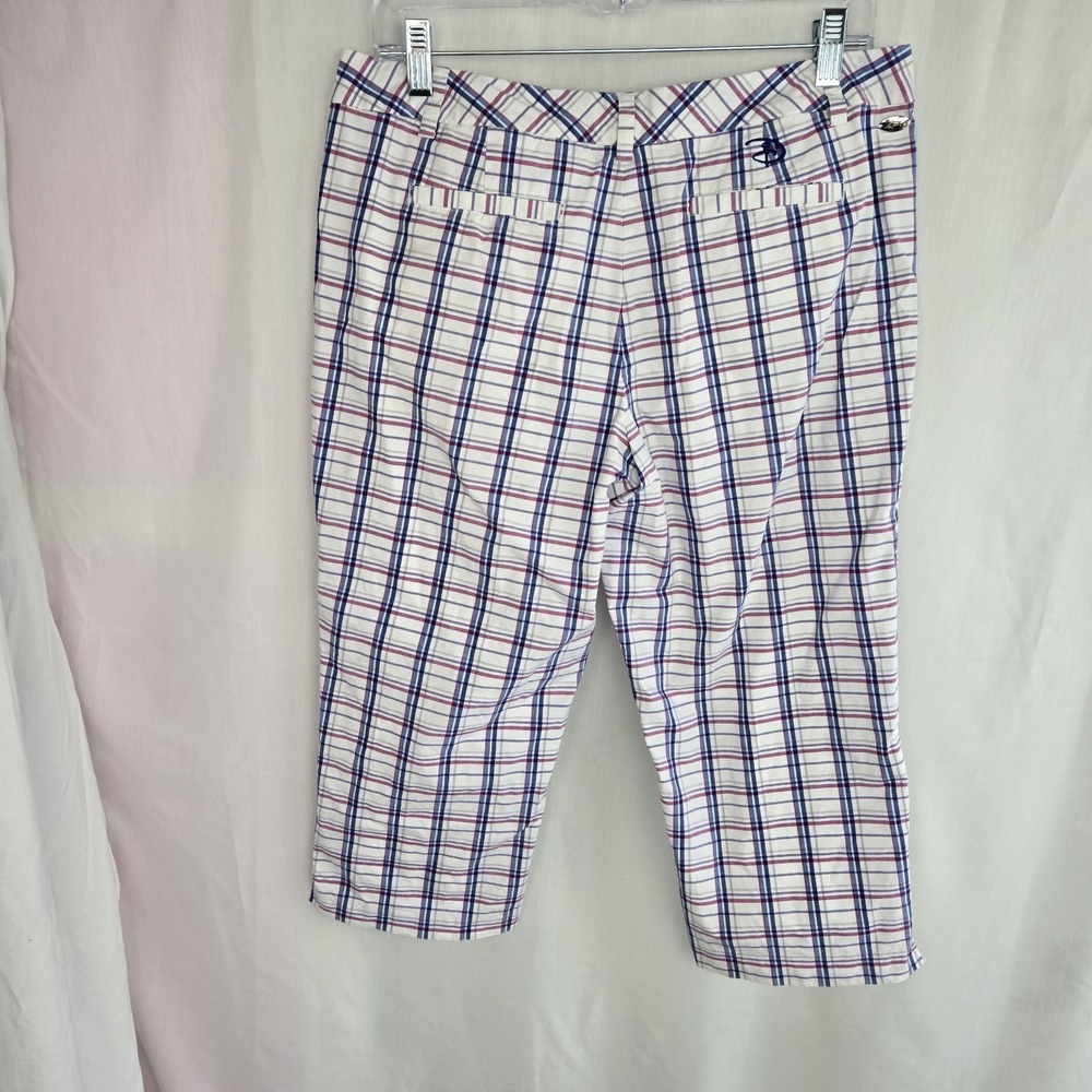 Walt Disney World Greg Norman Womens Plaid Golf Cropped Capri Pants Size 8